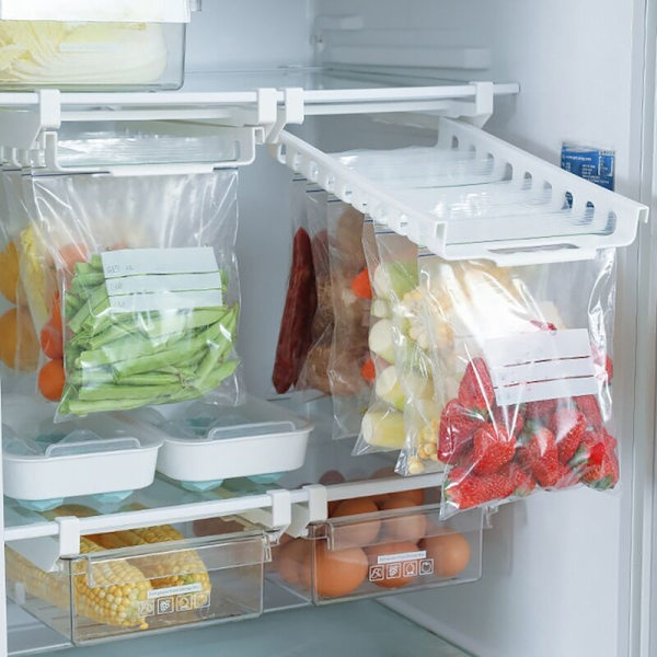 Retractable Drawer Organizer Refrigerator Rail Bracket Kitchen Drawers Refrigerator Shelf Bracket for Saving Space Refrigerator Drawer