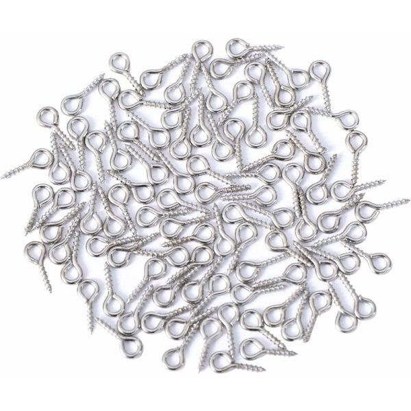 10mm pr. Øje 4mm Rustfrit Stål Øjeskruer til Harpiks, Smykker, Perler og Plastik, 100 stk.