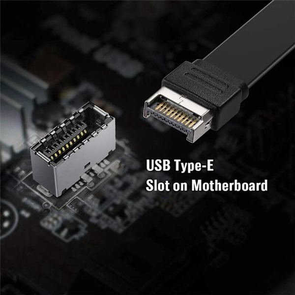 50 cm USB 3.1 Frontpanel förlängningskabel Typ E till Typ C, Gen 2 (10 Gbps) Intern adapterkabel, med 2 skruvar