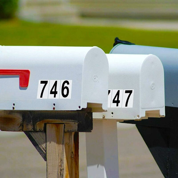 10 ark Mailbox-nummerklistermærker Vandtætte klæbende klistermærker til postkasse, hjem, dør, adresse nummer, indendørs eller udendørs (5 cm)