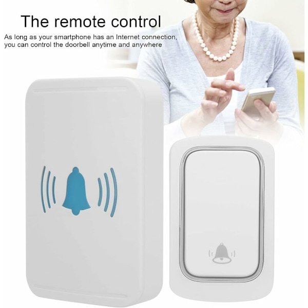 WiFi Smart Trådlös Dörrklocka Självförsörjande Telefon Fjärrkontroll Larm US Standard 110-240V AC För Hem