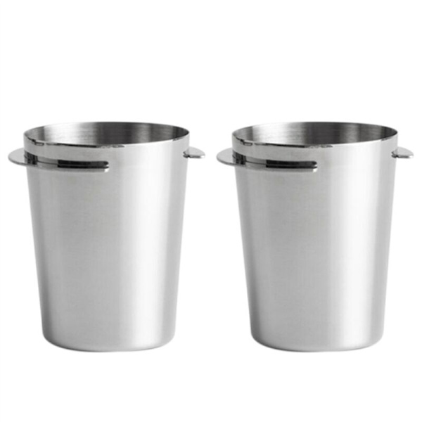 2 st. Mätkopp i rostfritt stål, Kaffesniffkopp, Pulverdoserare (54mm, Silver)