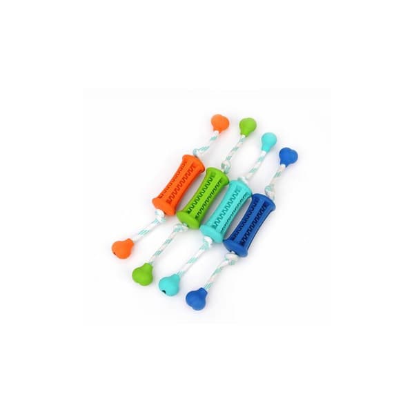 Hundleksak tuggleksak tuggboll med rep 9x37cm (marinblå)