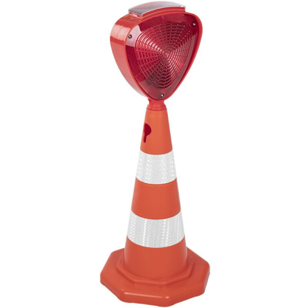 Solcelled LED signallampe til tovejs signalering til 22 cm kegle