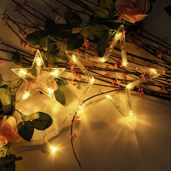 Stjernegardinlys Stjernevarm hvid julelys 20 meter Velegnet til indendørs og udendørs dekoration til fødselsdagsfest