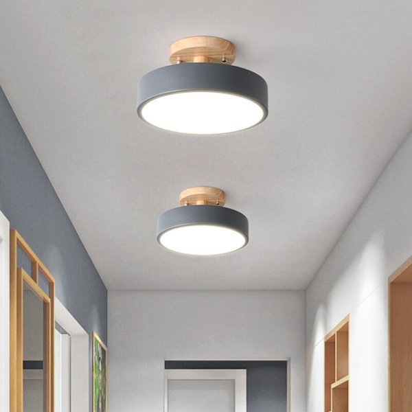 Moderne LED Loftlampe Nordisk Trælys Armatur Indendørs Belysning Køkken Stue Soveværelse Badeværelse - Pink