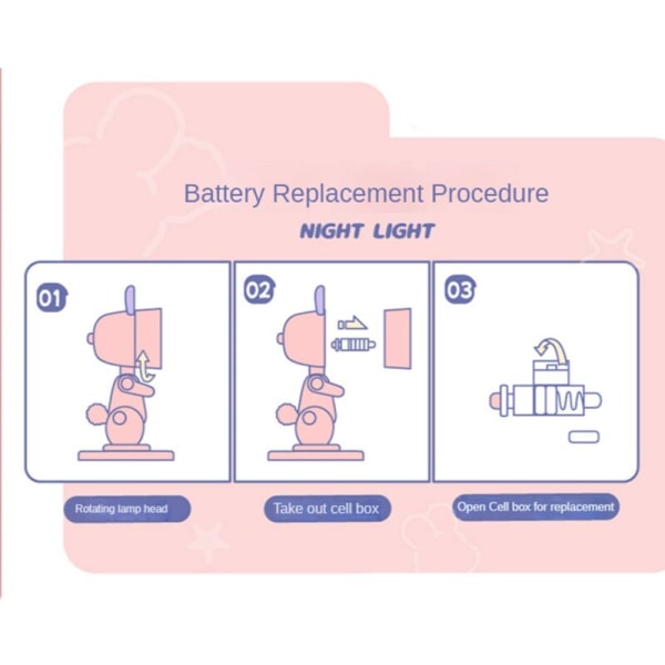 LED nattlampa tecknad djur hopfällbar skrivbordslampa söta husdjurslampor ögonskyddslampa,
