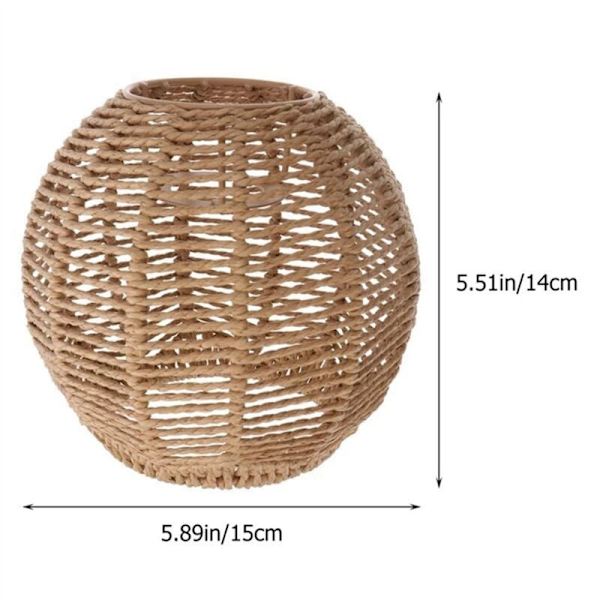 3X Belysning Rotting Lamphuvud Handvävd Krona Retro Lampskärm Hem Lampskärm Dekorativ Krona