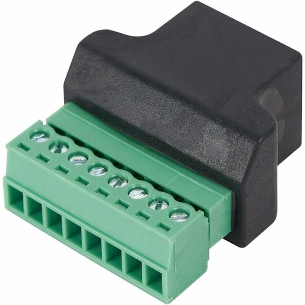 Rj45-hona till 8-stifts skruvterminalblock-kontakt Cat7 Cat6 Cat5 Cat5e Ethernet-förlängningskabel CCTV-adapter Digital Dvr-nätverksadapter Inline Co