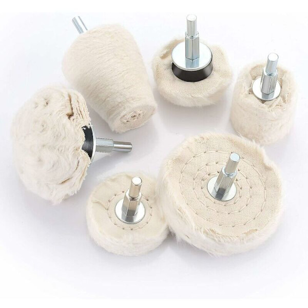 6-pack Poleringsdynor Poleringshjulssats Poleringshjul Konisk/Cylindrisk/Svamp/T-formad Slipningshuvud med 1/4'' Handtag för Metall Aluminium