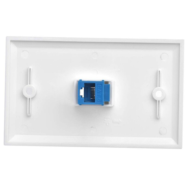 5 stk. Cat6 Ethernet vægpladestik 1 RJ45 netværksport hun til hun Keystone vægkoblingsplade - Blå