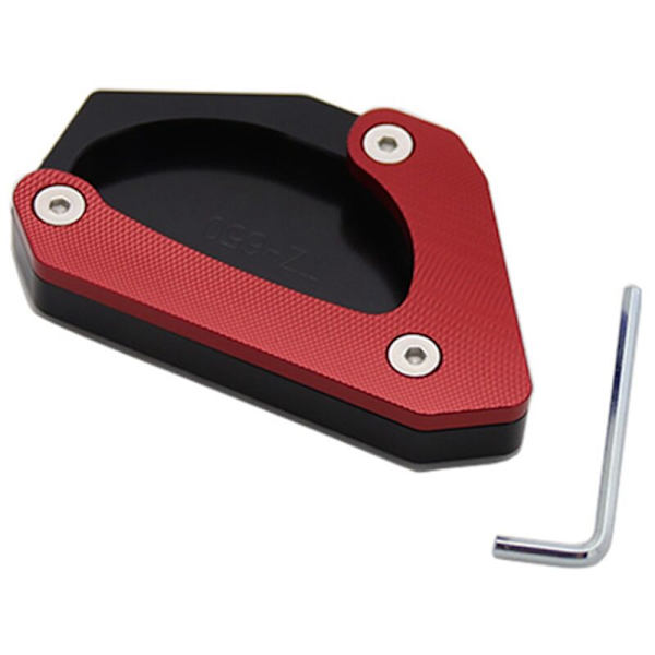 Motorcykel Kickstand Forlængelse Side Stand Fod Forstørrelse Pad Anti-Slip til V-STROM 650XT DL650 2004-2020 (Rød)