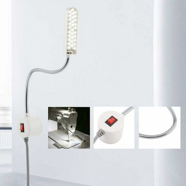30 LED Justerbar Svanehals Arbejdslys med Magnetisk Base til Symaskiner, Tryk, Bor, Arbejdsstativer, Håndværk, Arbejdsborde, Drejebænke, Lamper (EU Ste