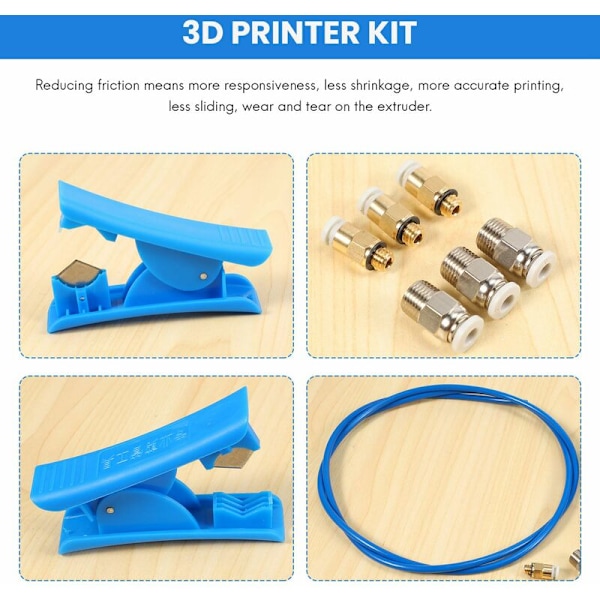 Rör för Bowden XS-serien 1M och rörsax för 3D-skrivarfilament 1,75 mm med pneumatisk koppling