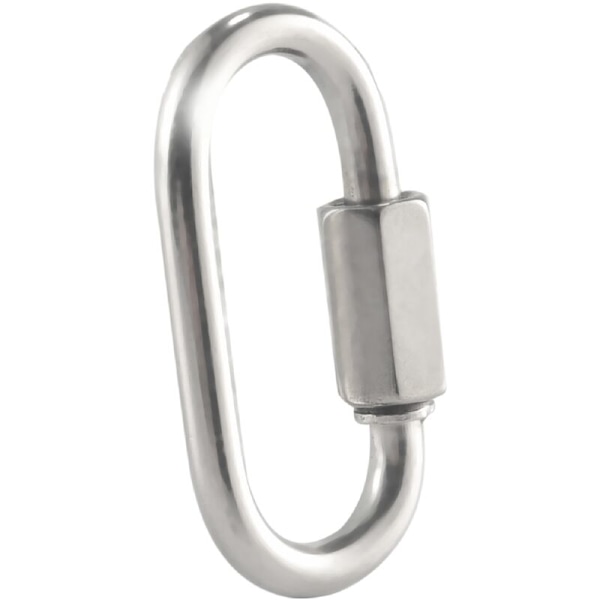 12 st Serie Rostfritt Stål 4MM Länkkedjekoppling, Högpresterande D-formad Lås för Karabiner, Max Last 500 lbs