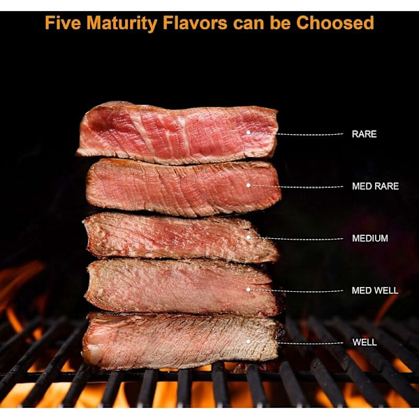 Kökstermometer, Kötttermometer med Ultra-Lång Sond, Snabbläsande Matlagningstermometer för Grill, BBQ, Biff, Godis, Mjölk (Röd)