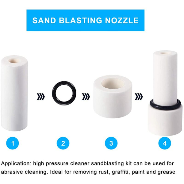 Sandblåsing dysetips for renere, erstatningstilbehør for våtsandblåser, 5000 PSI