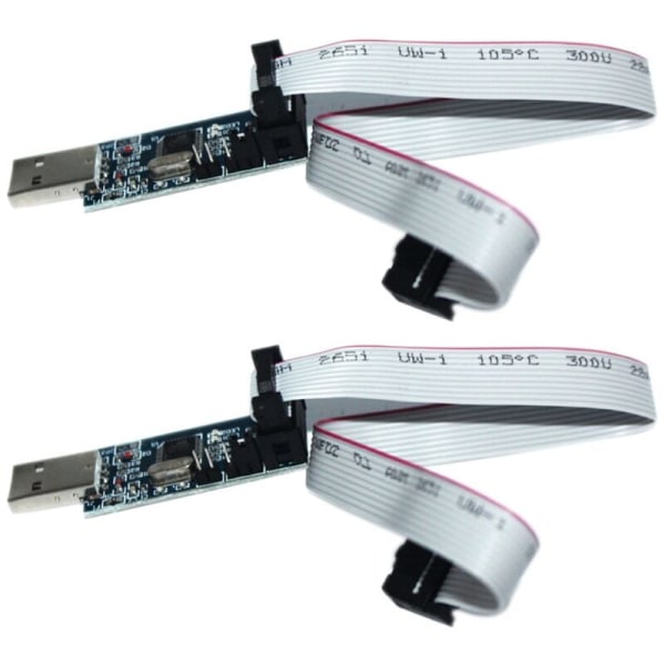 2 stk. USBASP USB ISP Programmer 51 AVR Board 3.3V/5V Downloader til ATMega8 Understøtter Win7/8/8.1/XP 32Bit 64Bit