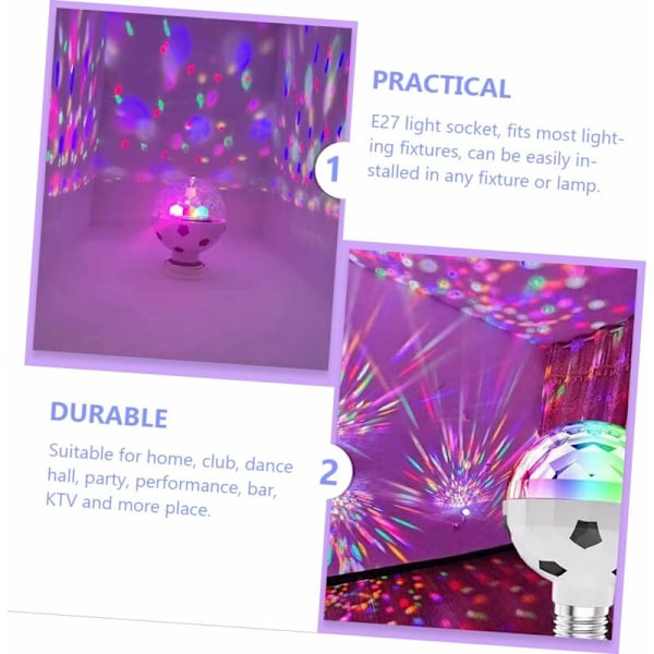 Fodboldscener Lys E26/ E27 Pære Disco Party Dekorationer Farverige Strobe Lys