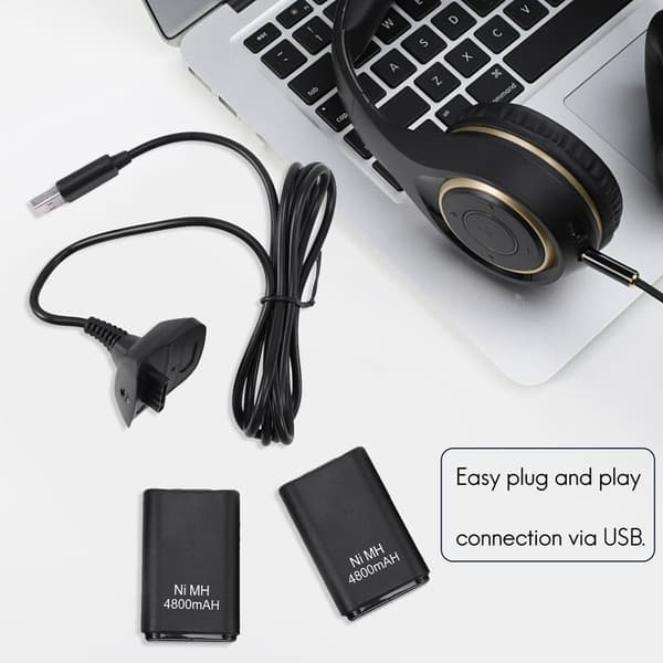 2-pack batterier och laddningskabel för BF MW3 Xbox 360-kontroller