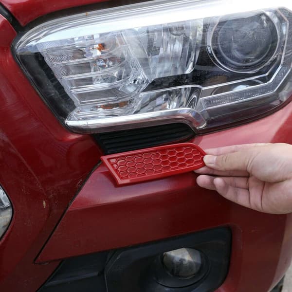 Til 2016-2020 kofanger forlygte honeycomb trim paneler, rød