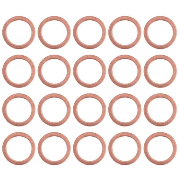 20 st 10 mm x 14 mm x 1 mm Kopparbricka Packning Distansbricka Packning