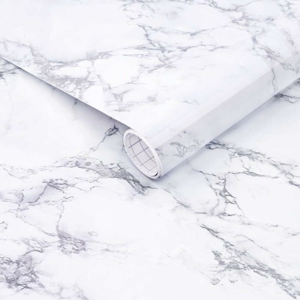 Itsekiinnittyvä marmoripaperi, kestävä ja vedenpitävä PVC-vinyyli huonekaluihin, liimapaperi huonekaluihin, 40 cm x 500 cm