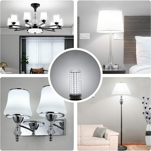 LED E27 Maispære 30W, AC175-265V, Kald Hvit 6000K 2500LM, Ikke Dimmerbar, 300W Ekvivalent Halogenpære, LED Maispære for Lysekroner, Tak