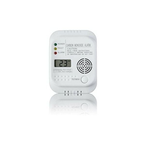 Koldioxiddetektor, Batteridriven, Gasdetektor med Display och Temperaturindikator