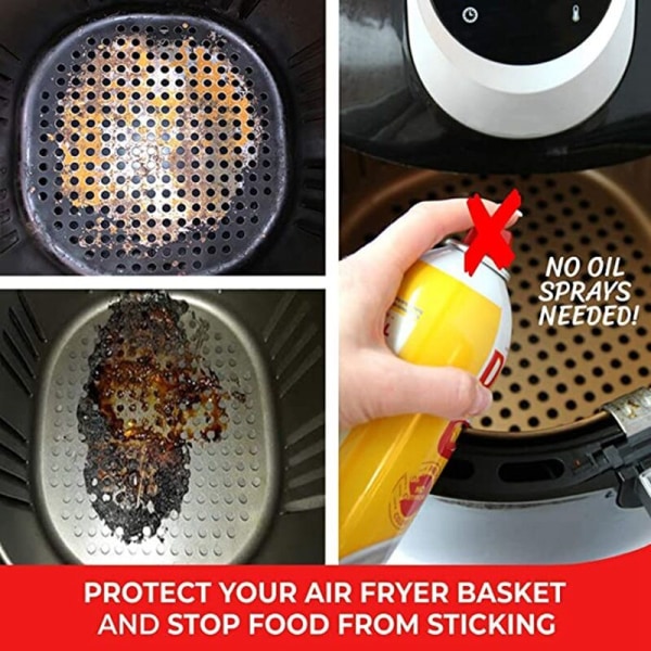 Uudelleenkäytettävät Air Fryer -vuoraukset - 9 tuumaa, pyöreä, tarttumaton silikoninen Air Fryer -kori matot Air Fryer -lisävarusteet musta