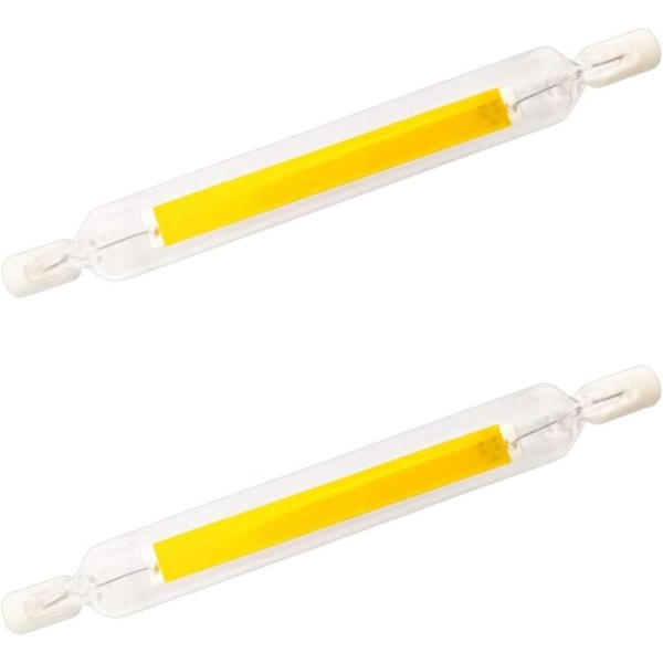 10W R7s LED Pære 118mm COB Filament Kold Hvid 6000K 220V Dobbelt J118 Sokkel LED Lineær Rørpære 360 Grader IKKE-Dæmpbar, 2-pak [Energiklasse F]