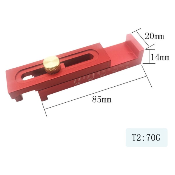 Dybdemåler, 5-40mm dybdemåler savtaks lineal og mini gabarit til træbearbejdning, aluminiumlegering dybdelinjal og (T2)