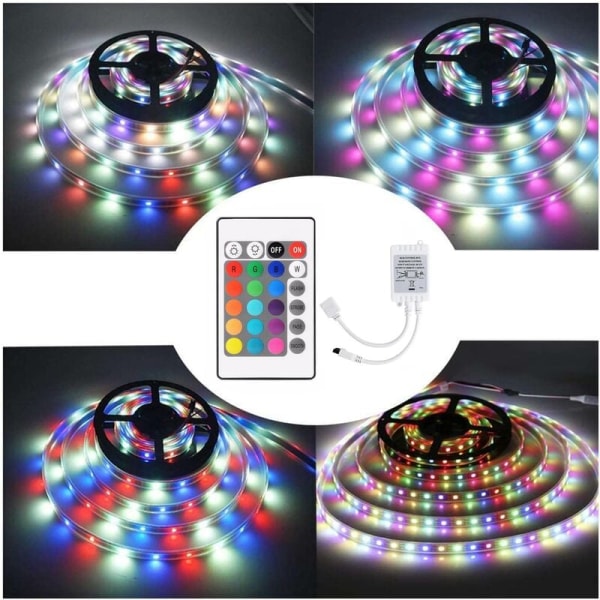 24-knappers fjernkontroll + LED-kontroller DC12V RGB-kontrollboks IR-lysstripekontroller for 5050 2835 RGB-lysstripe