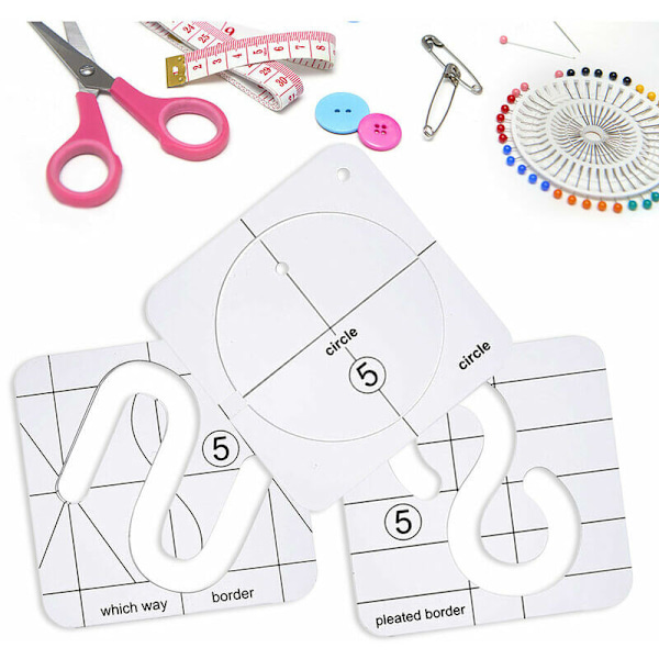 DIY Akryl Sy- og Quilter lineal Hult-formet sykit Quiltemønster B, Sunny