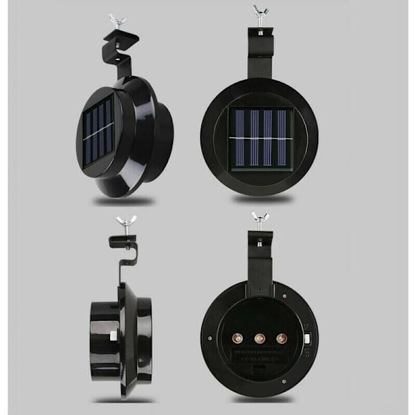 6-pack solcellsdrivna LED-lampor för takränna, staket, trädgård, vägg, svart.