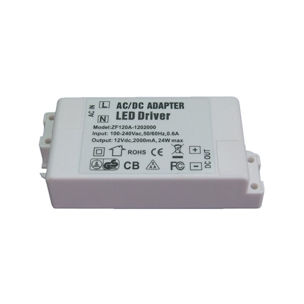 12v LED-strömförsörjning, 24w LED-transformator AC 220v till 12v DC 2.0a LED-transformator, konstant spännings-LED-drivrutinsomvandlaradapter, för LED-remsor och