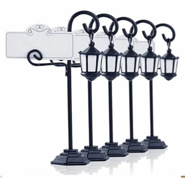 5 stk. Bryllupsfest Reception Pladskort Holder Lampe Stativ Bordnummer Klip Navnekort Holder Stativ Med Kort