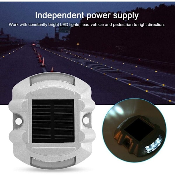 Solcellsdockningslampa, Solcellsbelysning för vägmarkeringar med 6 LED, Vattentäta utomhuslampor för trädgård, uteplats och gångväg (2-pack) - RWLighting Utomhusbelysning Sollampa
