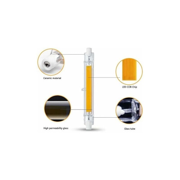 R7s LED Pære, R7S LED Pære 118mm 20W Dæmpbar, Varmt Hvidt 3000K 1000LM, Lineær Udskiftning af J118 300W Halogenlampe, 360 Graders Belysning, Flimmerfri, R7