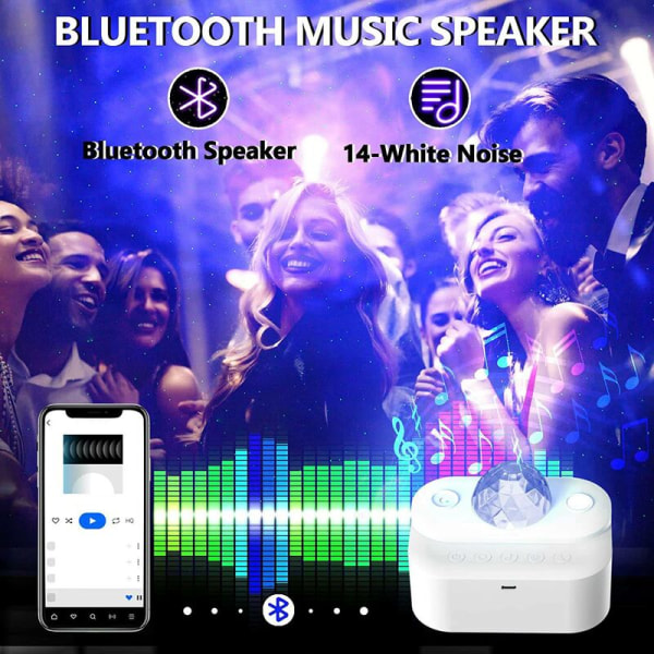 Stjärnprojektor, Galaxy LED-projektorlampa för sovrum, stjärnhimmelprojektor med musik Bluetooth-högtalare