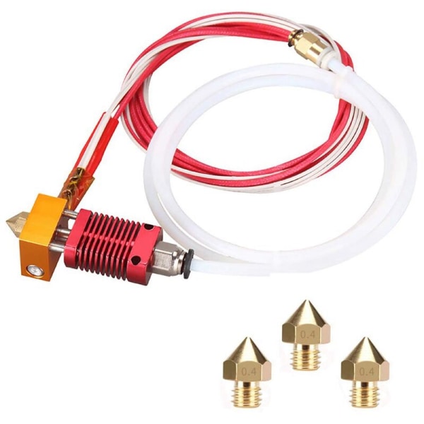 MK8 3D-skrivarhuvud-kit, extruder, 0,4 mm munstyckesats, 24 V 40 W extruderhuvud för 3D-skrivare 3