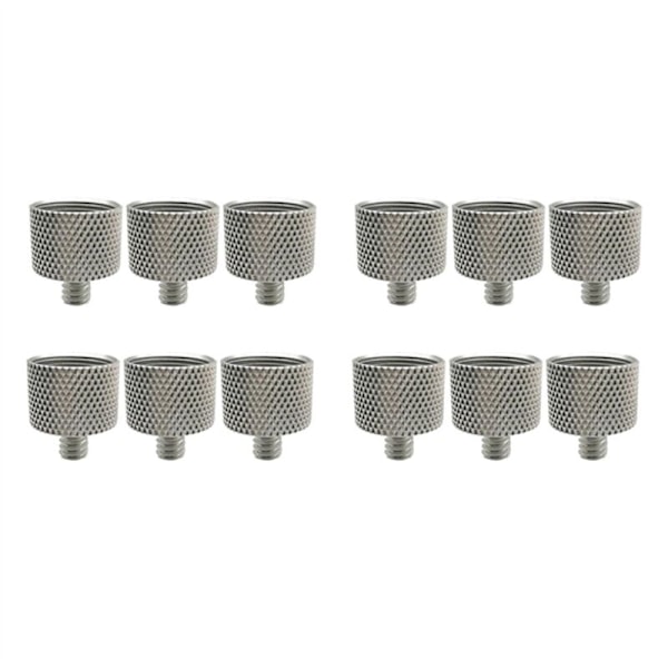 12 st 5/8 tum till 1/4 tum Hantrådad Mikrofonadapter för Stativklämma (Silver)