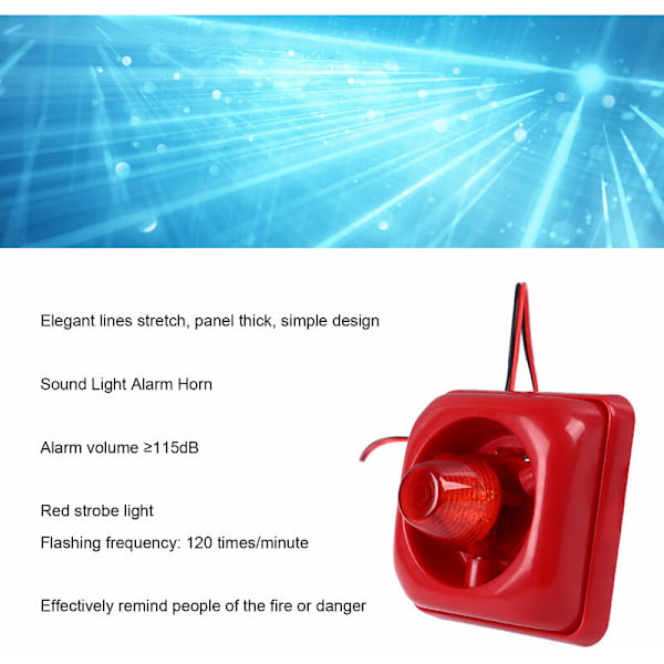 115dB Mini Trådløs Strobe Siren Blinkende Lys Siren Rød Lys Lyd Siren Hjemmesikkerhed Alarm System