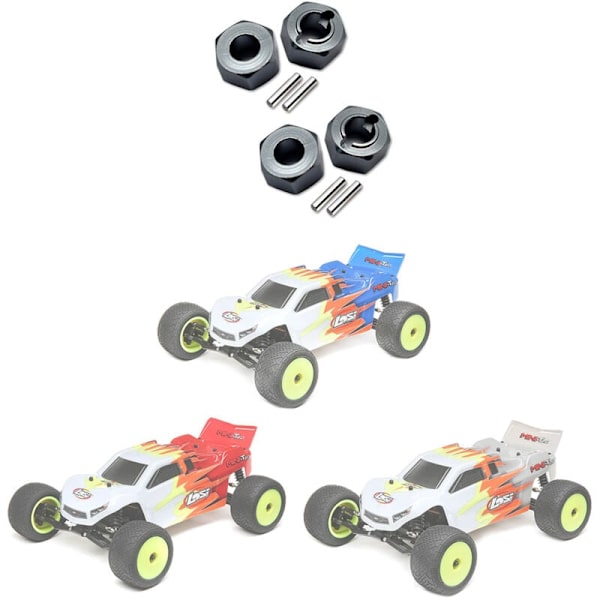 Pakke med 4 metallhjul sekskantnavadaptere for 1/18 Mini-T 2.0 2WD Stadium Truck RC bil oppgraderingsdeler, 6