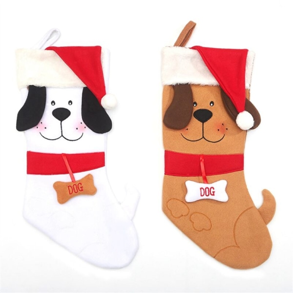 Dog and Puppies Style Christmas Stocking, Dog Themed Christmas Gift Decoration, Hanging Christmas Stocking Decorations