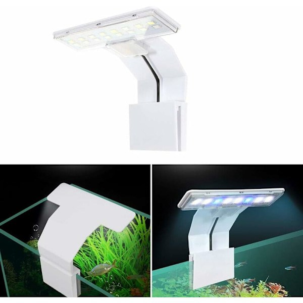 LED-akvarielys klemme, justerbar fuldspektrum LED-belysning klemme akvarielampe planter-