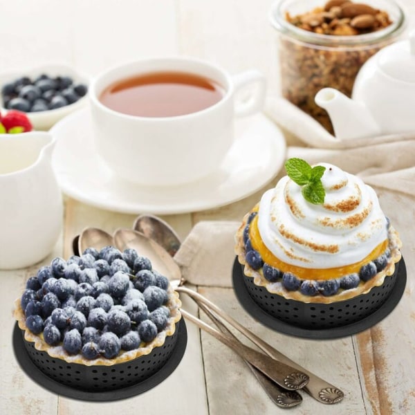 10 stk runde tertekakeformer Mousse perforert kutter Rund form Mousse sirkelring Tertering-