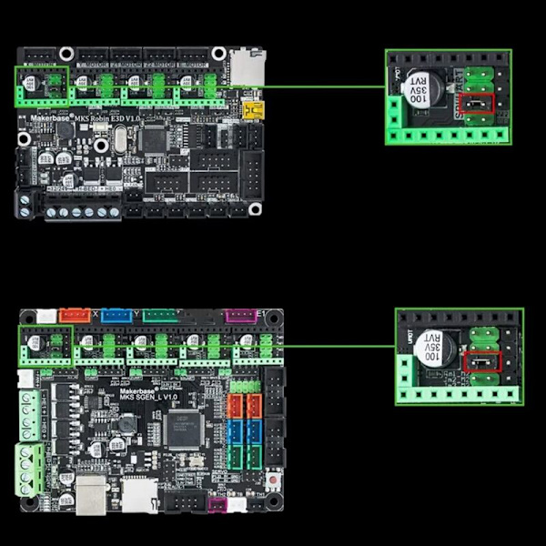 Ultratyst/Låg värme MKS TMC2208 V2.0 Steppermotordrivrutin för MKS SGen L V1.0/Gen L V2.0 Styrkort (5 st)