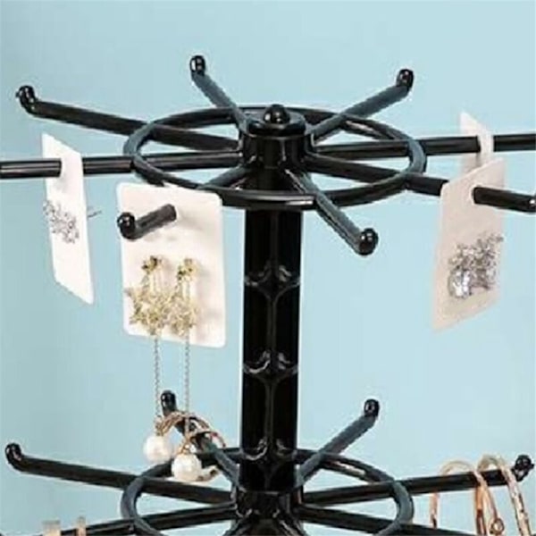 2-vånings roterande organiserare för halsband, smyckestorn, displayställ, hållare, örhänge, förvaring, klocka, utställning