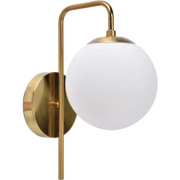 Nordisk Moderne E27 Glaskugle LED Vægslampe Frosttekstureret Rund Soveværelsesvægslampe 110240V